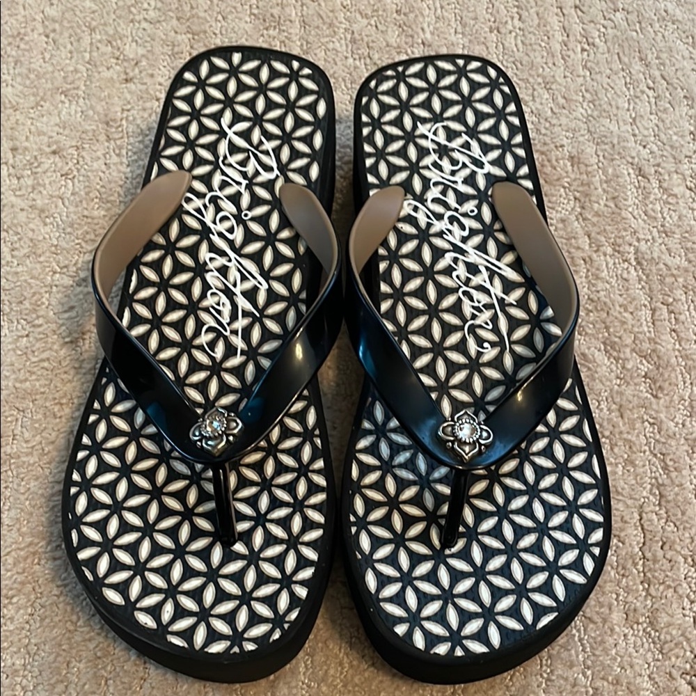 Brighton Black and White Geometric Sandals